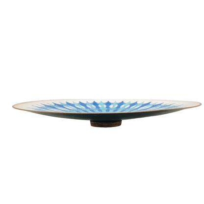 Emaille Teller Vintage 60er 70er Mid Century Dekoration blau