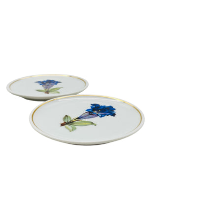 FLOSS Porzellan Manufaktur Untersetzer Enzian Goldrand 3er Set Teller
