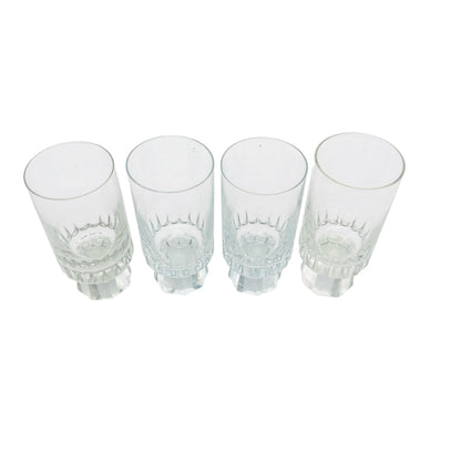 FRIEDRICH Glas Sektgläser 4er Set Serie Konsul beschliffen Facetten transparent 60er 70er Jahre