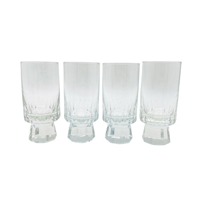 FRIEDRICH Glas Sektgläser 4er Set Serie Konsul beschliffen Facetten transparent 60er 70er Jahre