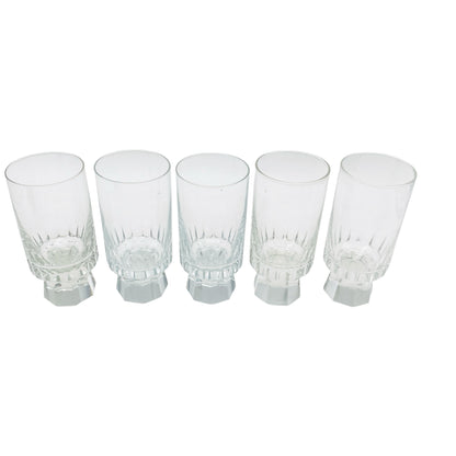 FRIEDRICH Glas Sektgläser 5er Set Serie Konsul beschliffen Facetten transparent 60er 70er Jahre