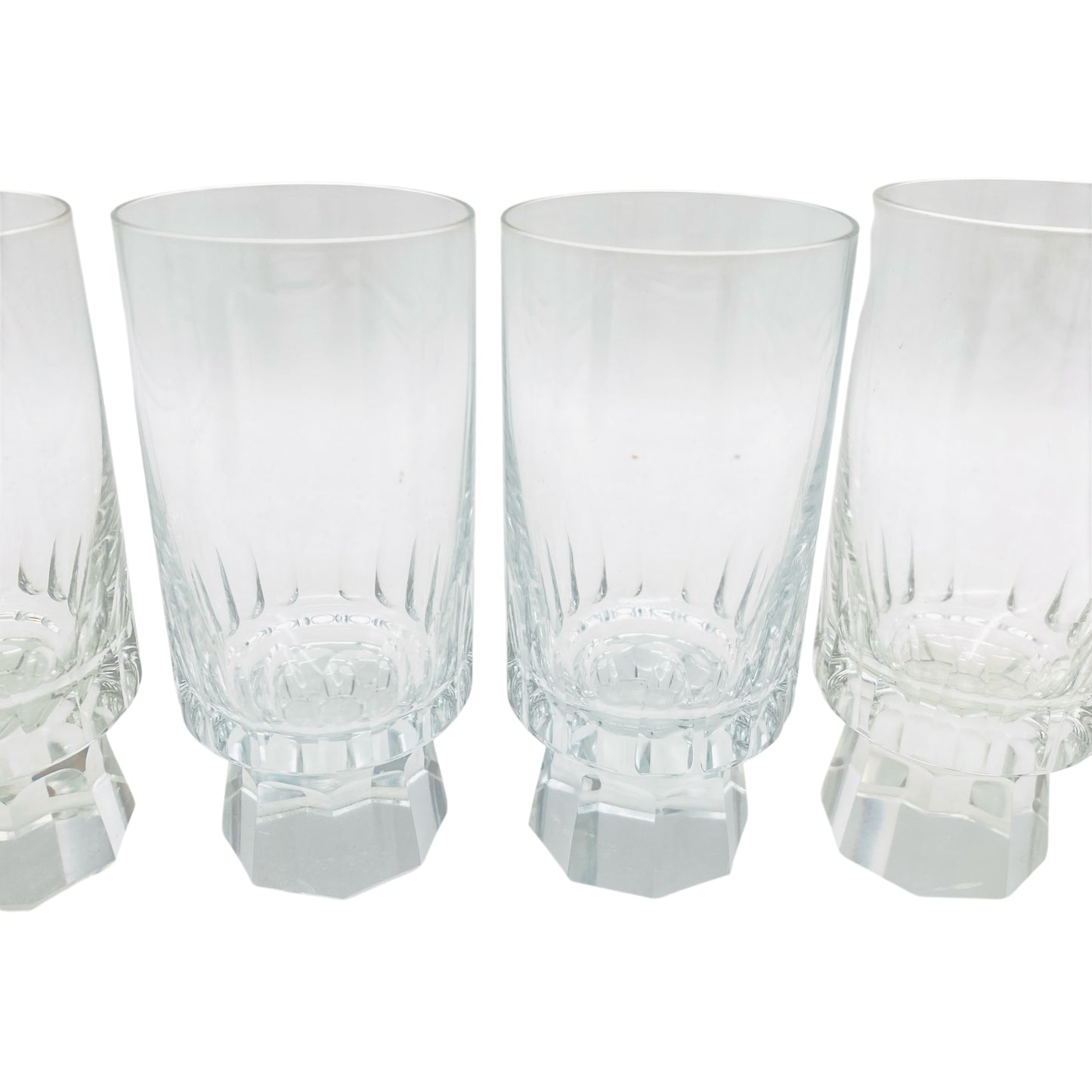 FRIEDRICH Glas Sektgläser 5er Set Serie Konsul beschliffen Facetten transparent 60er 70er Jahre