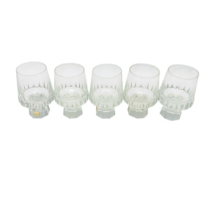 FRIEDRICH Glas Weingläser 5er Set Serie Konsul beschliffen Facetten transparent 60er 70er Jahre