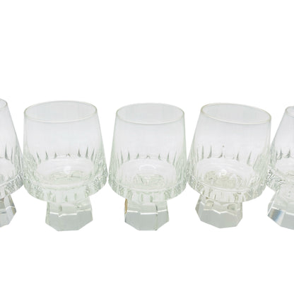 FRIEDRICH Glas Weingläser 5er Set Serie Konsul beschliffen Facetten transparent 60er 70er Jahre