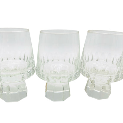 FRIEDRICH Glas Weingläser 5er Set Serie Konsul beschliffen Facetten transparent 60er 70er Jahre