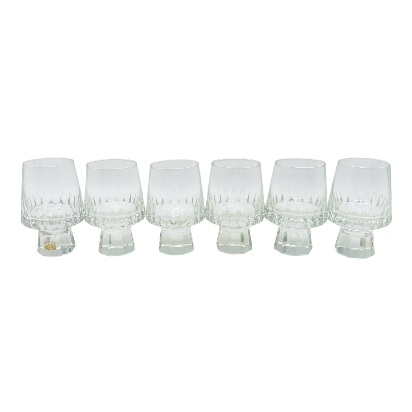 FRIEDRICH Glas Weingläser 6er Set Serie Konsul beschliffen Facetten transparent 60er 70er Jahre