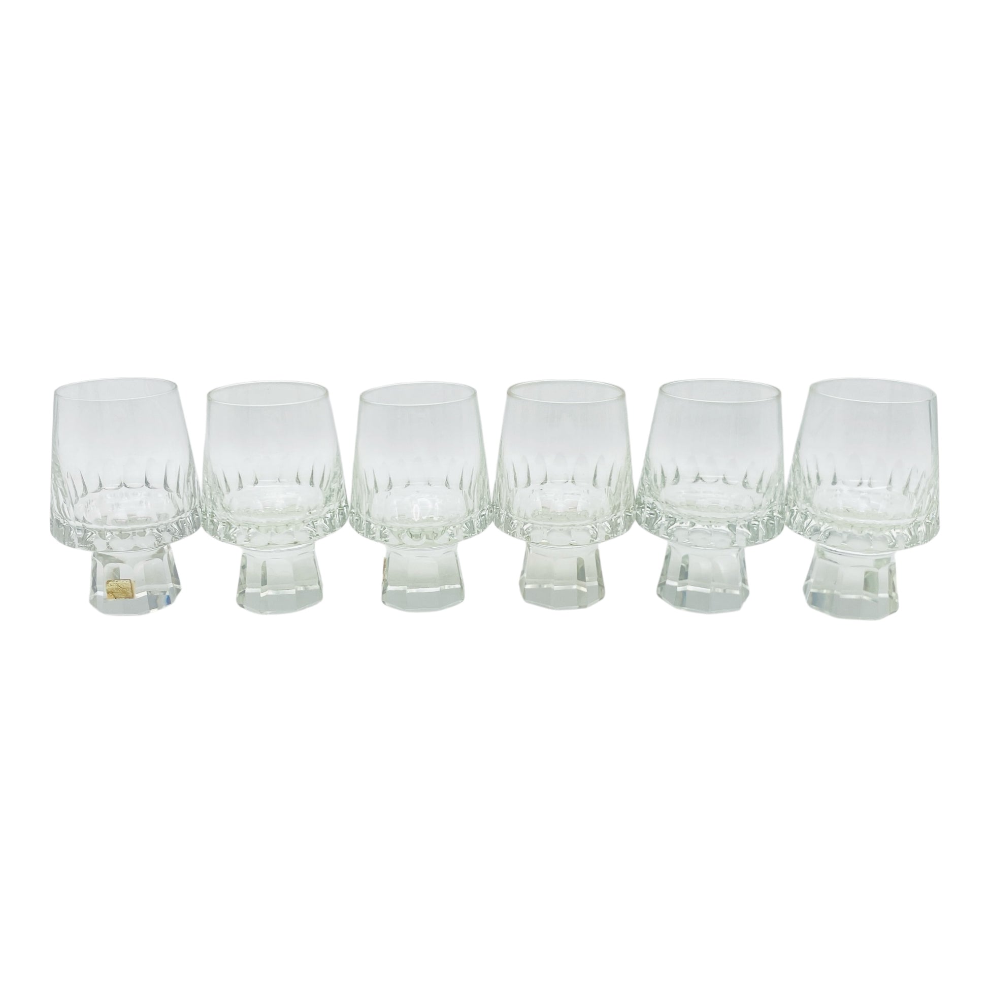 FRIEDRICH Glas Weingläser 6er Set Serie Konsul beschliffen Facetten transparent 60er 70er Jahre