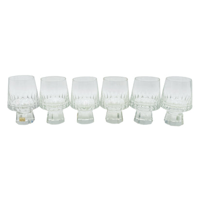 FRIEDRICH Glas Weingläser 6er Set Serie Konsul beschliffen Facetten transparent 60er 70er Jahre