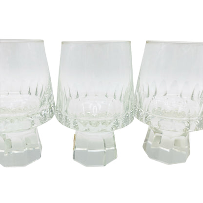 FRIEDRICH Glas Weingläser 6er Set Serie Konsul beschliffen Facetten transparent 60er 70er Jahre