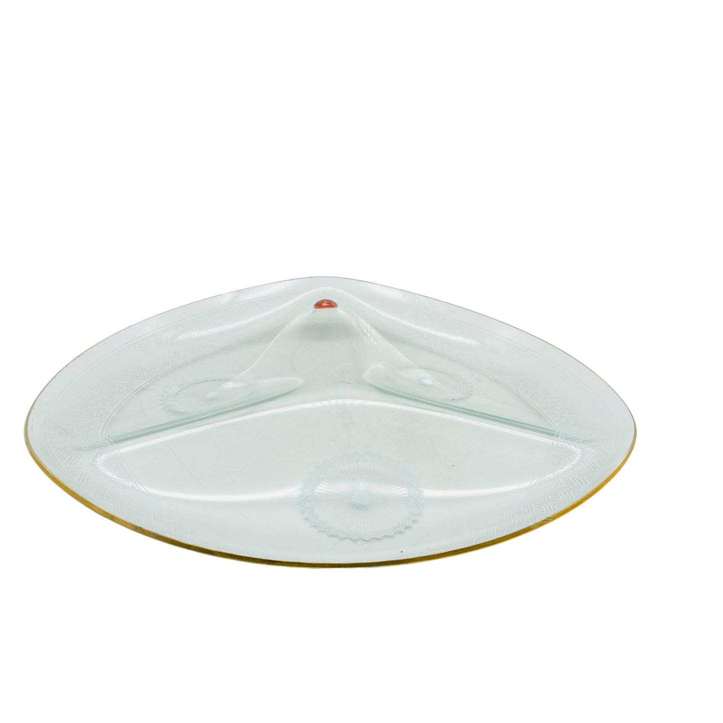 Feinglas Schale Emaille bemalt Goldrand gold Glaschale 50er 60er
