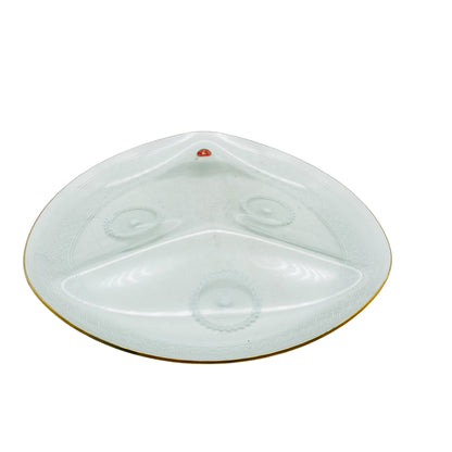 Feinglas Schale Emaille bemalt Goldrand gold Glaschale 50er 60er