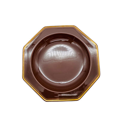 GALLO Leonardo Goldtopas Steingut Keramik Suppenteller 6er Set braun Goldrand