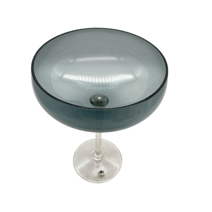 GRAL Glas Leichlingen Fußschale Rauchglas grau 50er 60er Jahre Mid Century Dekoration