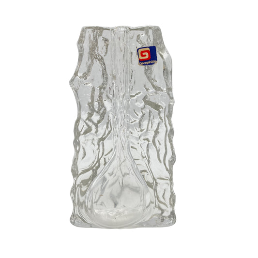 Georgshütte Vase Solifleur Glas Struktur 70er Vintage