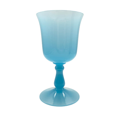 Glas Vase Pokal Weinglas türkis blau 60er 70er Jahre Vintage Dekoration