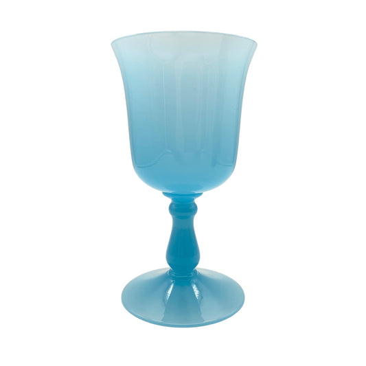 Glas Vase Pokal Weinglas türkis blau 60er 70er Jahre Vintage Dekoration