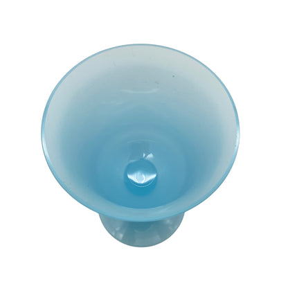 Glas Vase Pokal Weinglas türkis blau 60er 70er Jahre Vintage Dekoration