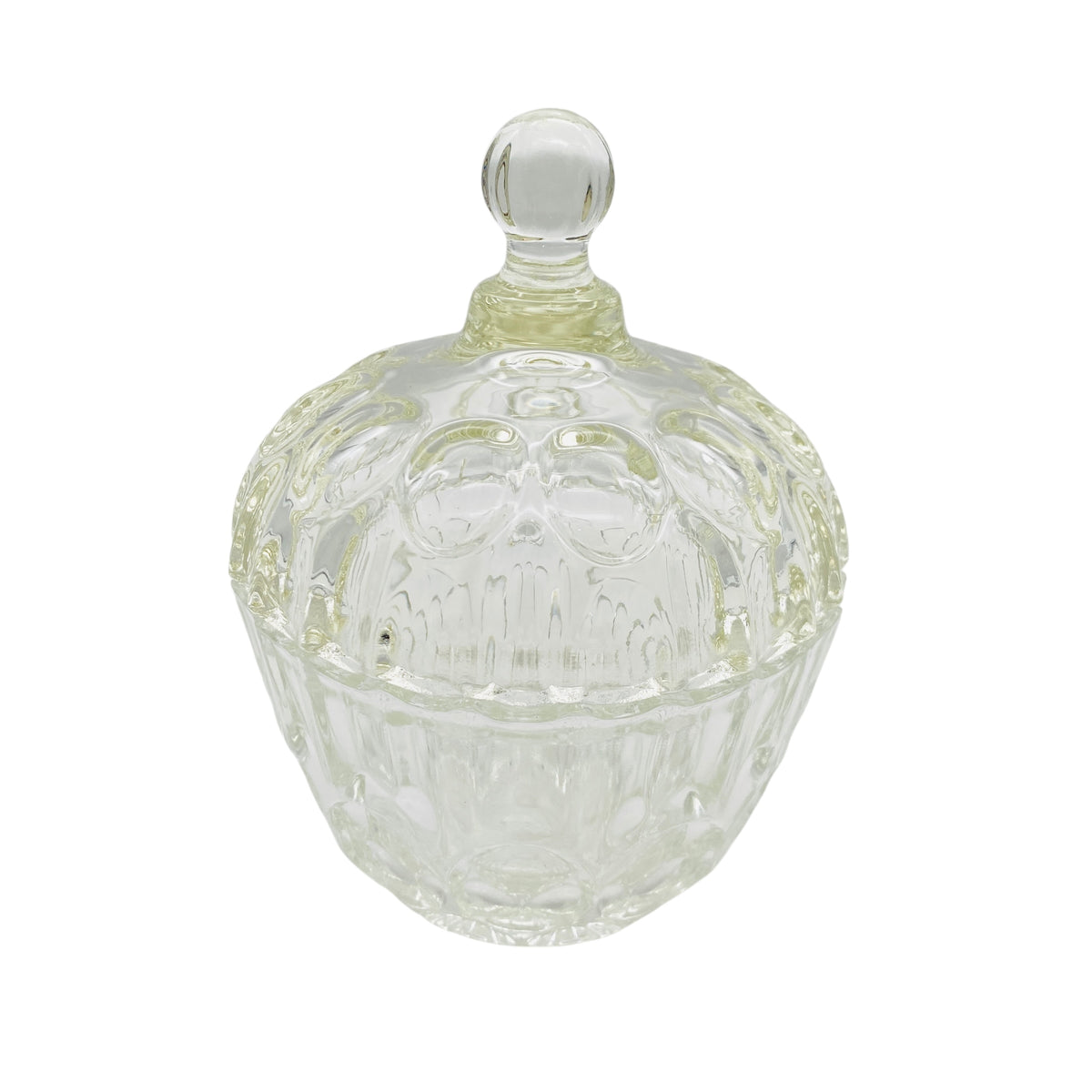 Glasdose rund H 14 cm mit Deckel Bonbondose Deckeldose Vintage