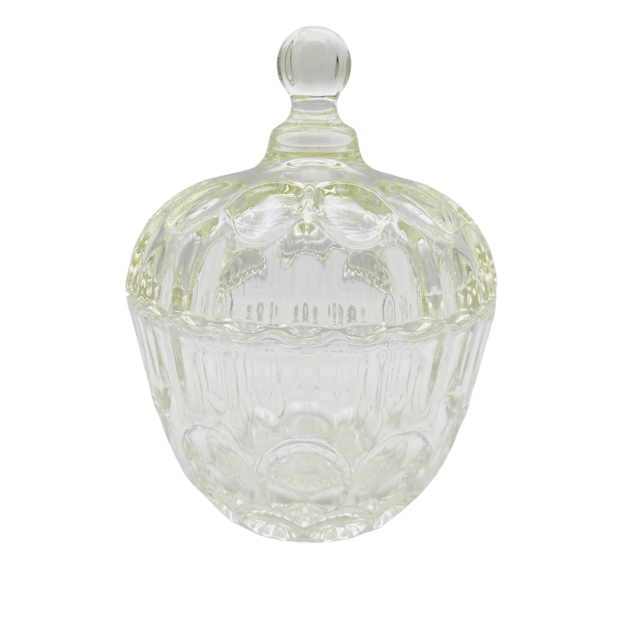 Glasdose rund H 14 cm mit Deckel Bonbondose Deckeldose Vintage