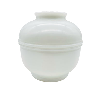 Glasdose weiß 70er Jahre mit Blume Blüte als Deckel Bonboniere Dose für Schütze & Bonbons