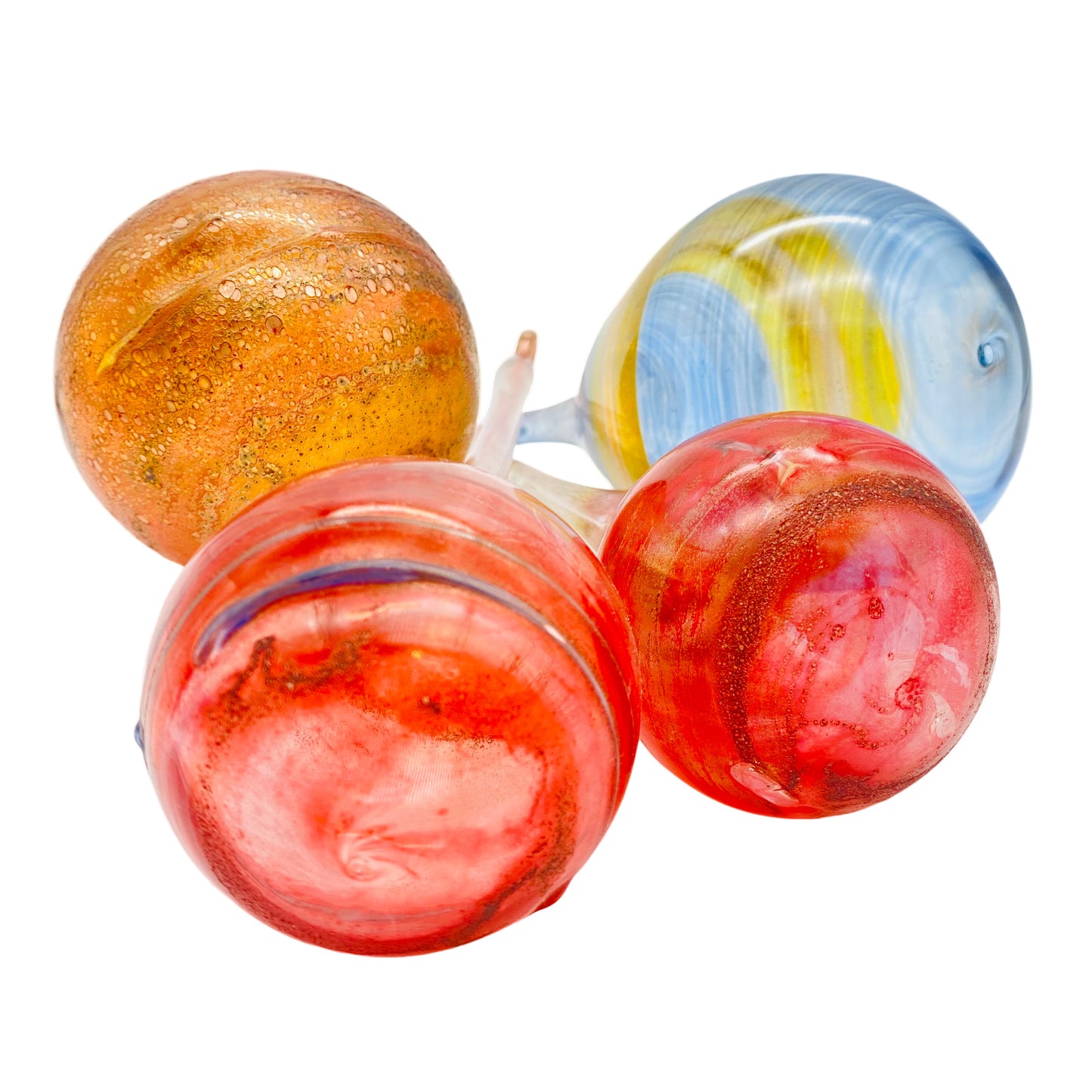 Glaskugeln Tropfenform Feinglas Vintage Dekoration mundgeblasen Glas