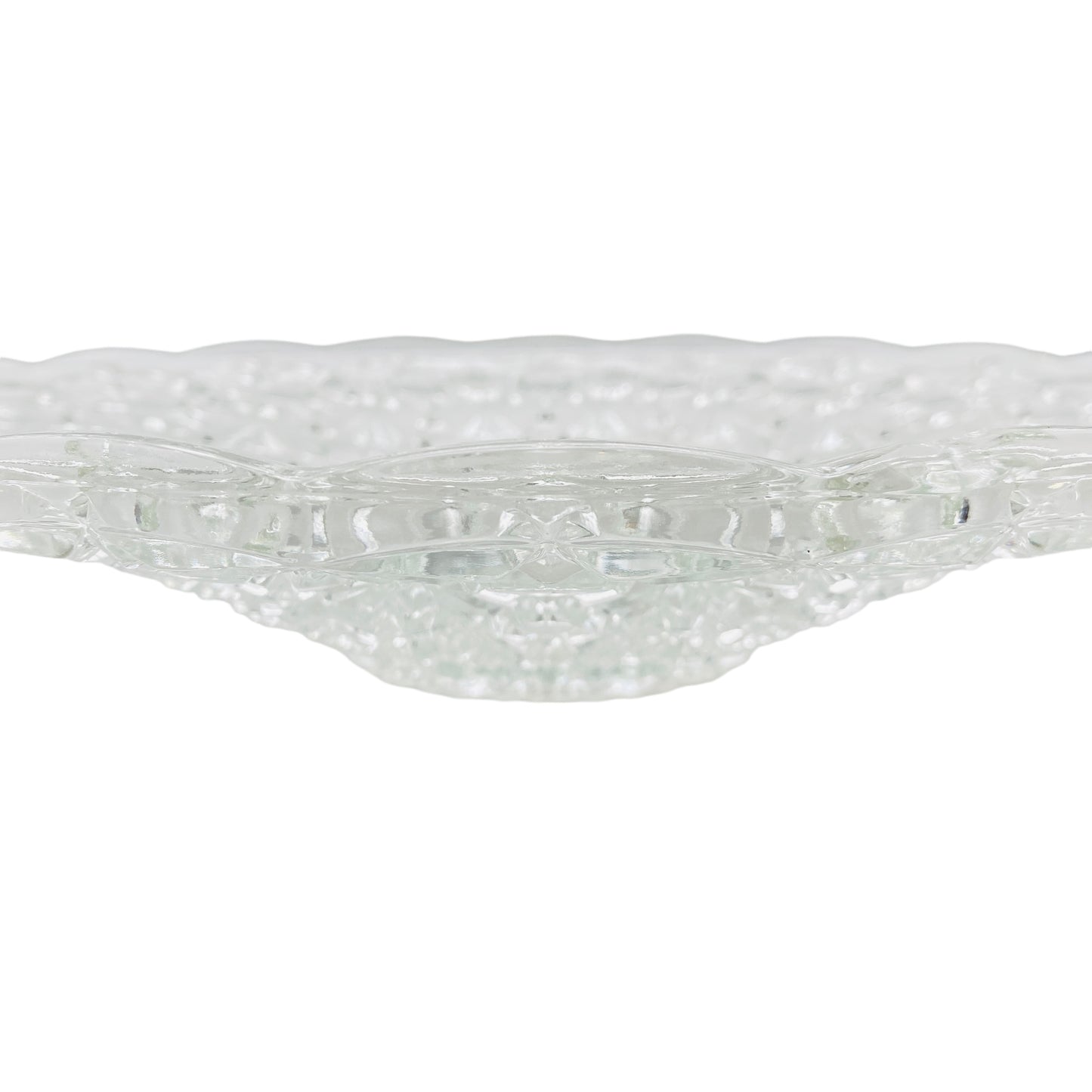 Glasschale Obstschale Pressglas Sternen Dekor D 33 cm 70er 80er Jahre Frankreich