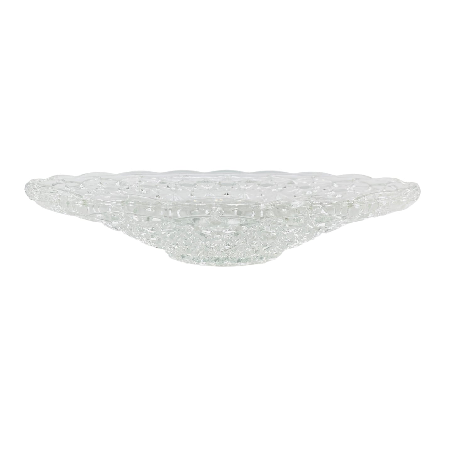 Glasschale Obstschale Pressglas Sternen Dekor D 33 cm 70er 80er Jahre Frankreich