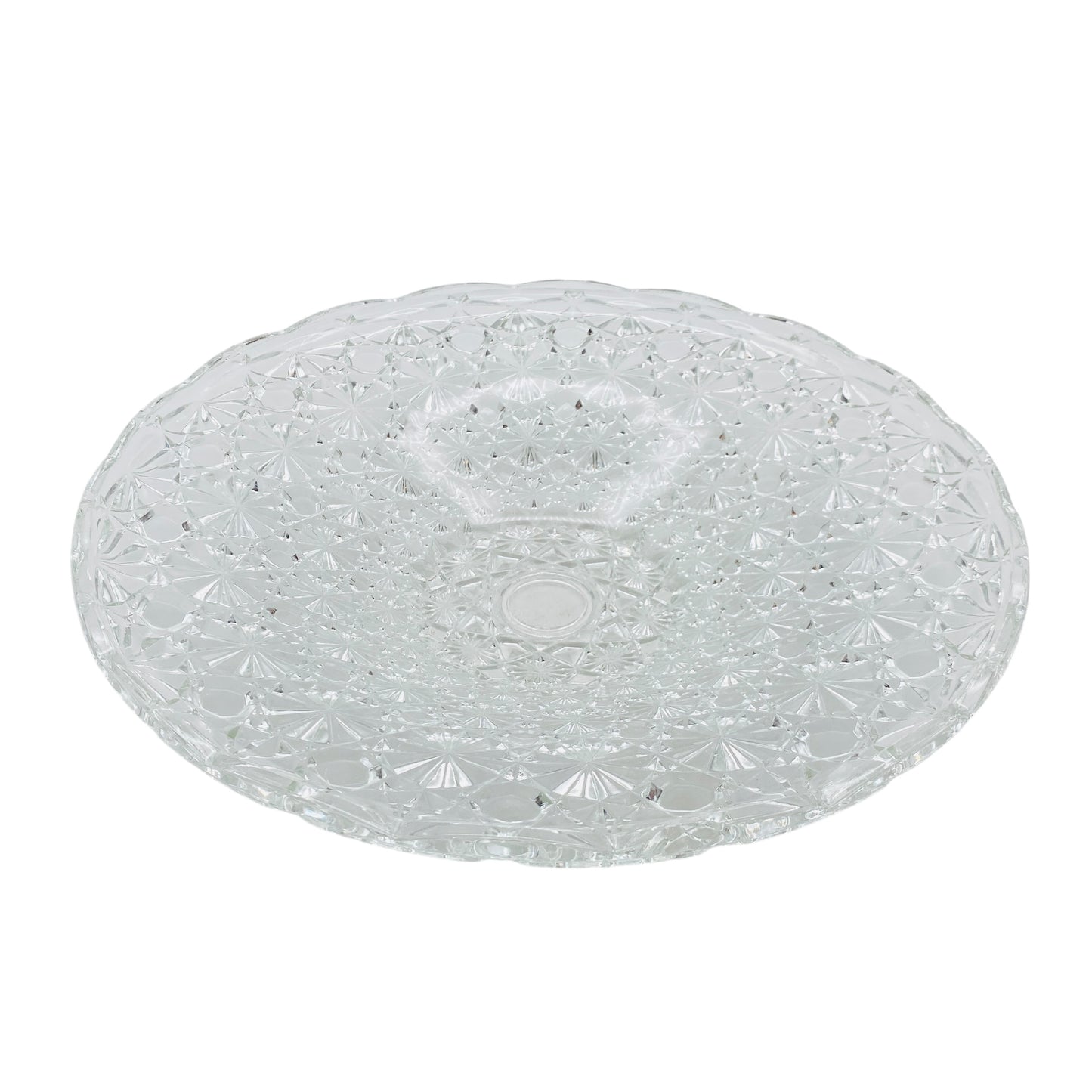 Glasschale Obstschale Pressglas Sternen Dekor D 33 cm 70er 80er Jahre Frankreich