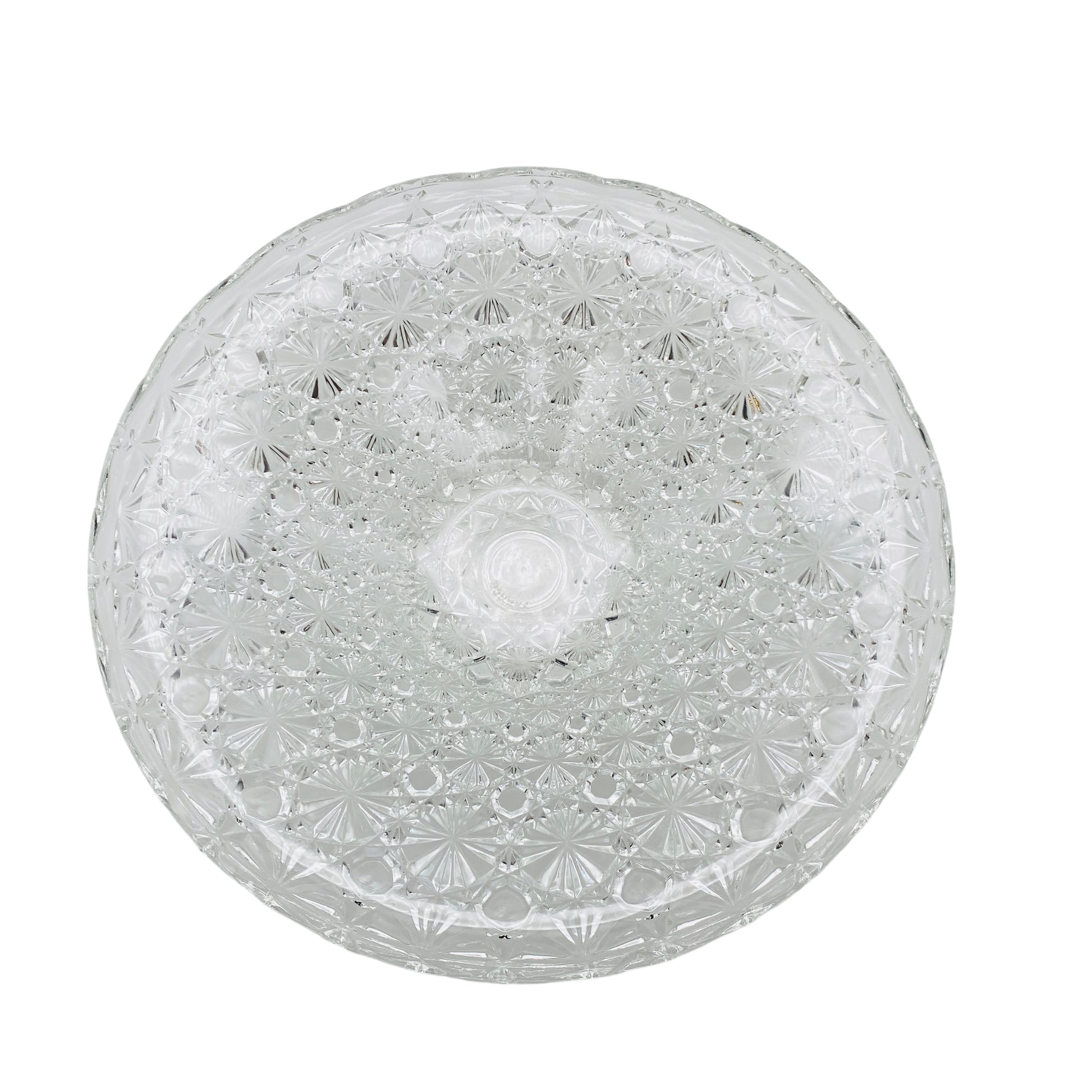 Glasschale Obstschale Pressglas Sternen Dekor D 33 cm 70er 80er Jahre