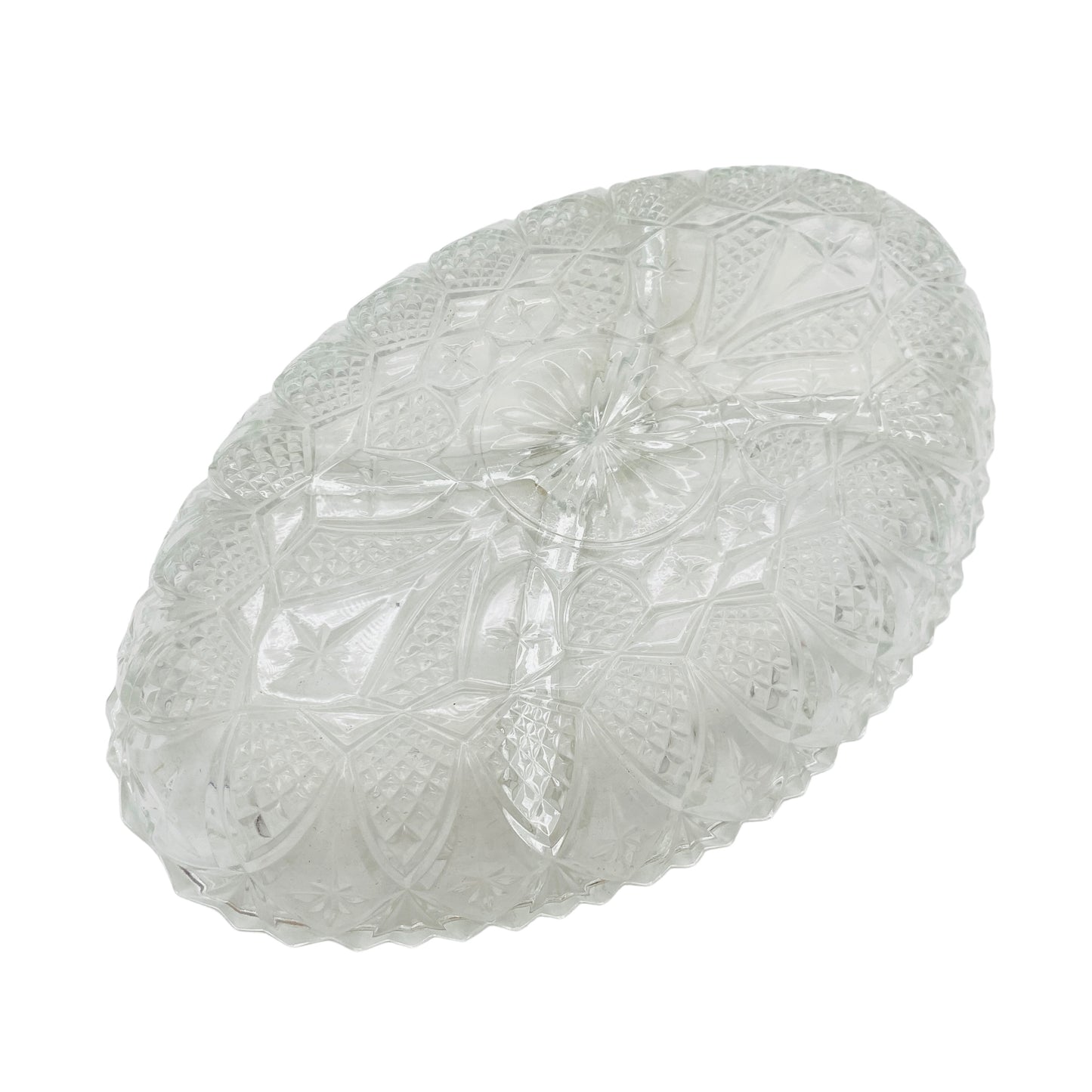 Glasschale beschliffen Vintage Snackschale Gebäckschale 60er 70er Jahre Glas Schale