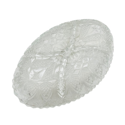 Glasschale beschliffen Vintage Snackschale Gebäckschale 60er 70er Jahre Glas Schale