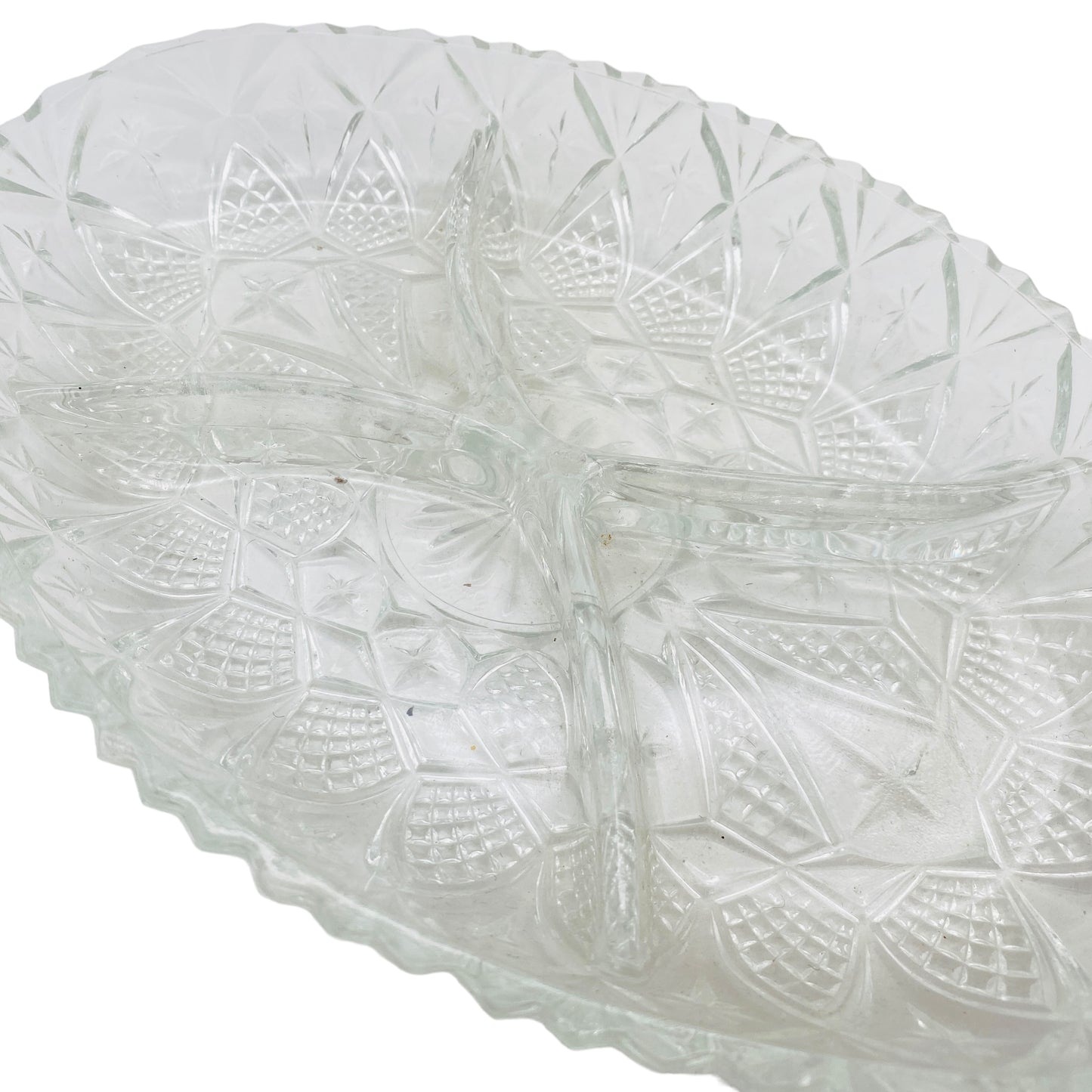 Glasschale beschliffen Vintage Snackschale Gebäckschale 60er 70er Jahre Glas Schale