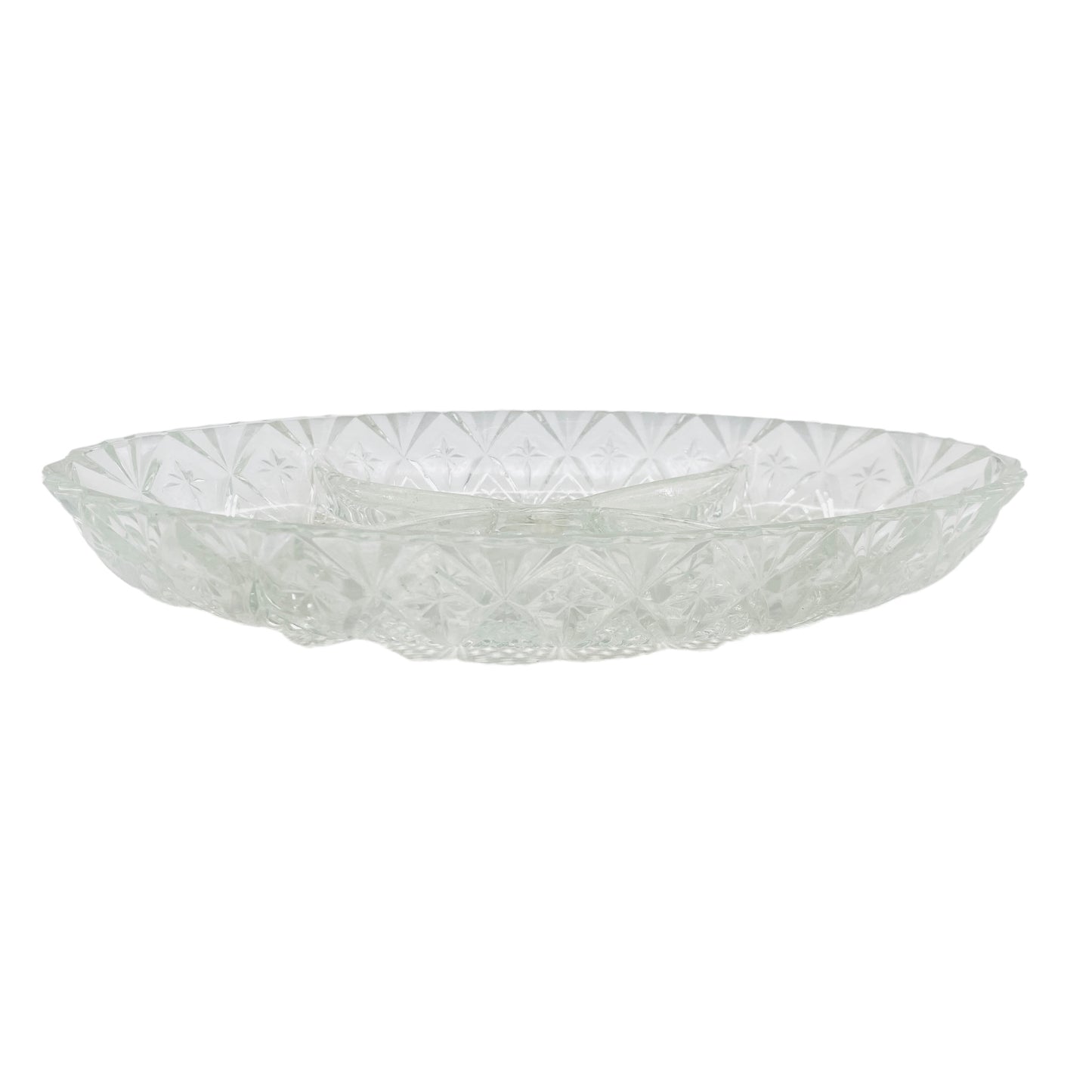 Glasschale beschliffen Vintage Snackschale Gebäckschale 60er 70er Jahre Glas Schale