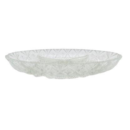 Glasschale beschliffen Vintage Snackschale Gebäckschale 60er 70er Jahre Glas Schale