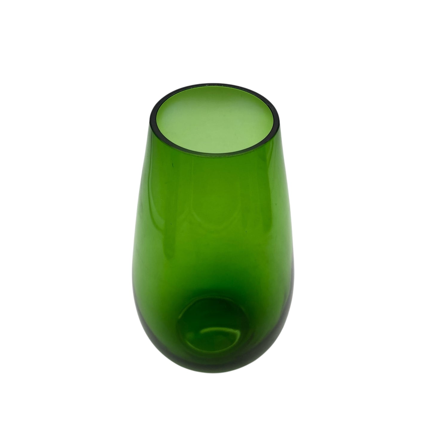 Grüne Glasvase im Mid Century Design der 60er 70er Jahre Mossgrün Blumenvase Dekoration