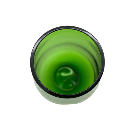 Grüne Glasvase im Mid Century Design der 60er 70er Jahre Mossgrün Blumenvase Dekoration