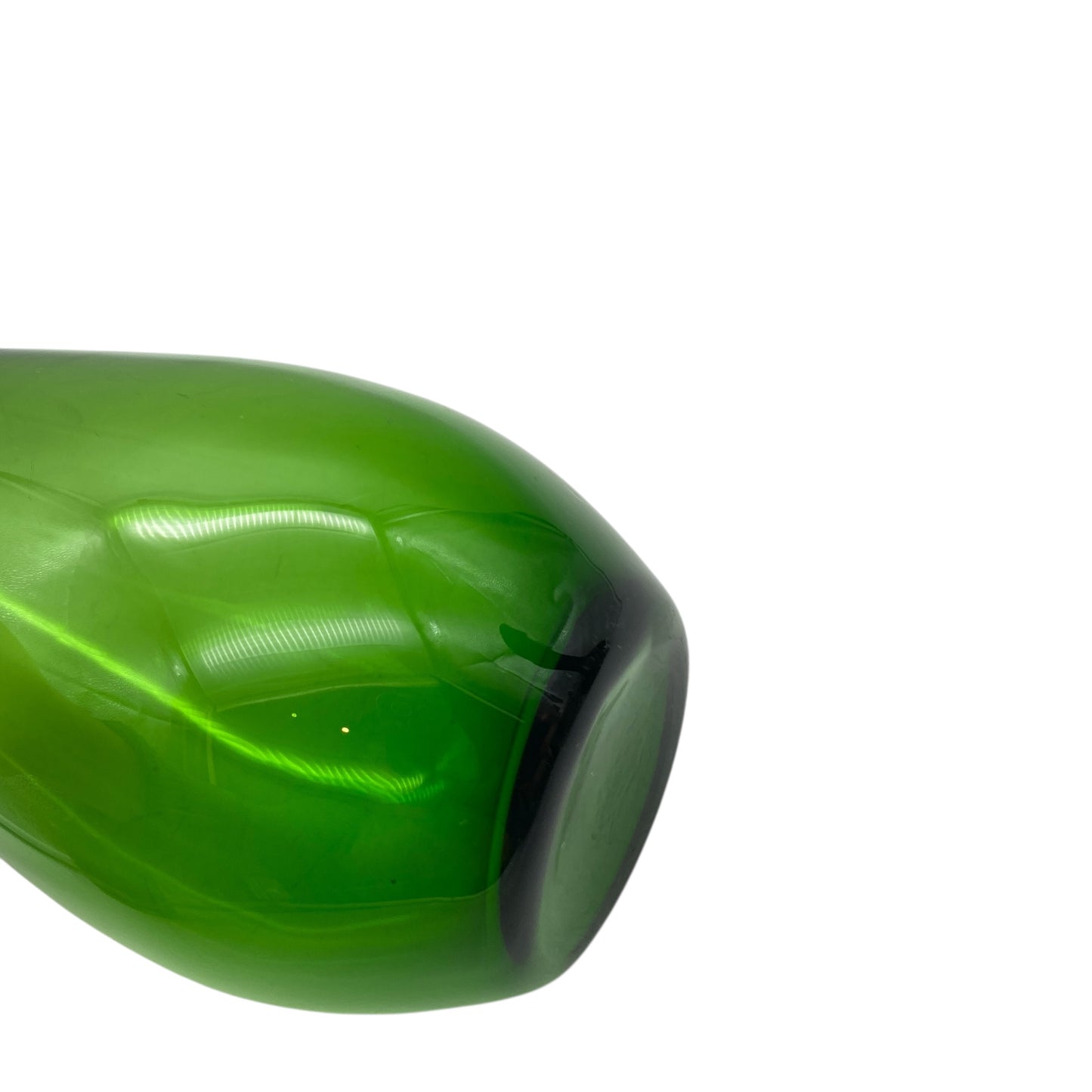 Grüne Glasvase im Mid Century Design der 60er 70er Jahre Mossgrün Blumenvase Dekoration