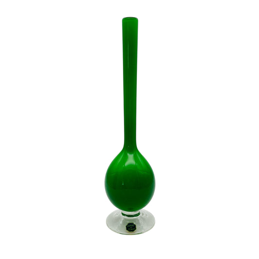 Grüne Vase Mitte des Jahrhunderts aus Italien Vintage Glas Dekoration 60er 70er 