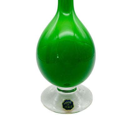 Grüne Vase Mitte des Jahrhunderts aus Italien Vintage Glas Dekoration 60er 70er