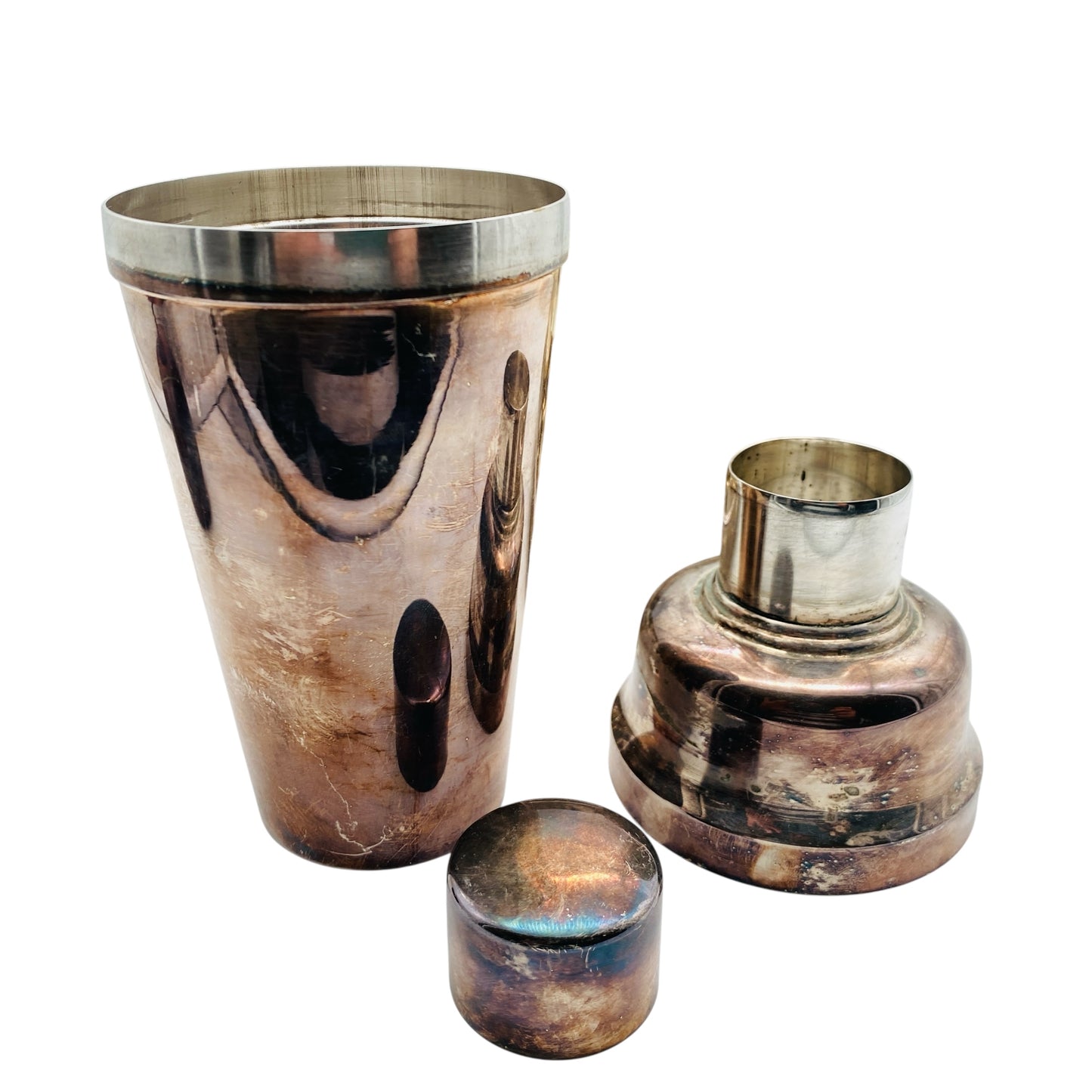 Hoka Homann und Katz Pforzheim Alpaka Silber Gläser Set mit Tablett und Cocktailshaker Mid Century
