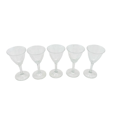 ICHENDORF Likörgläser Schnapsgläser 5er Set Glas Lotusblume 50er 60er Jahre beschliffen
