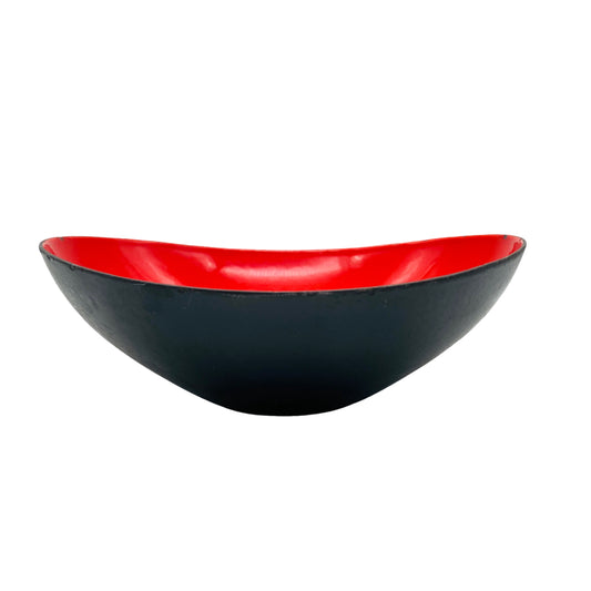 Herbert Krenchel Schale Emaille rot schwarz für Torben Orskov Dänemark Vintage