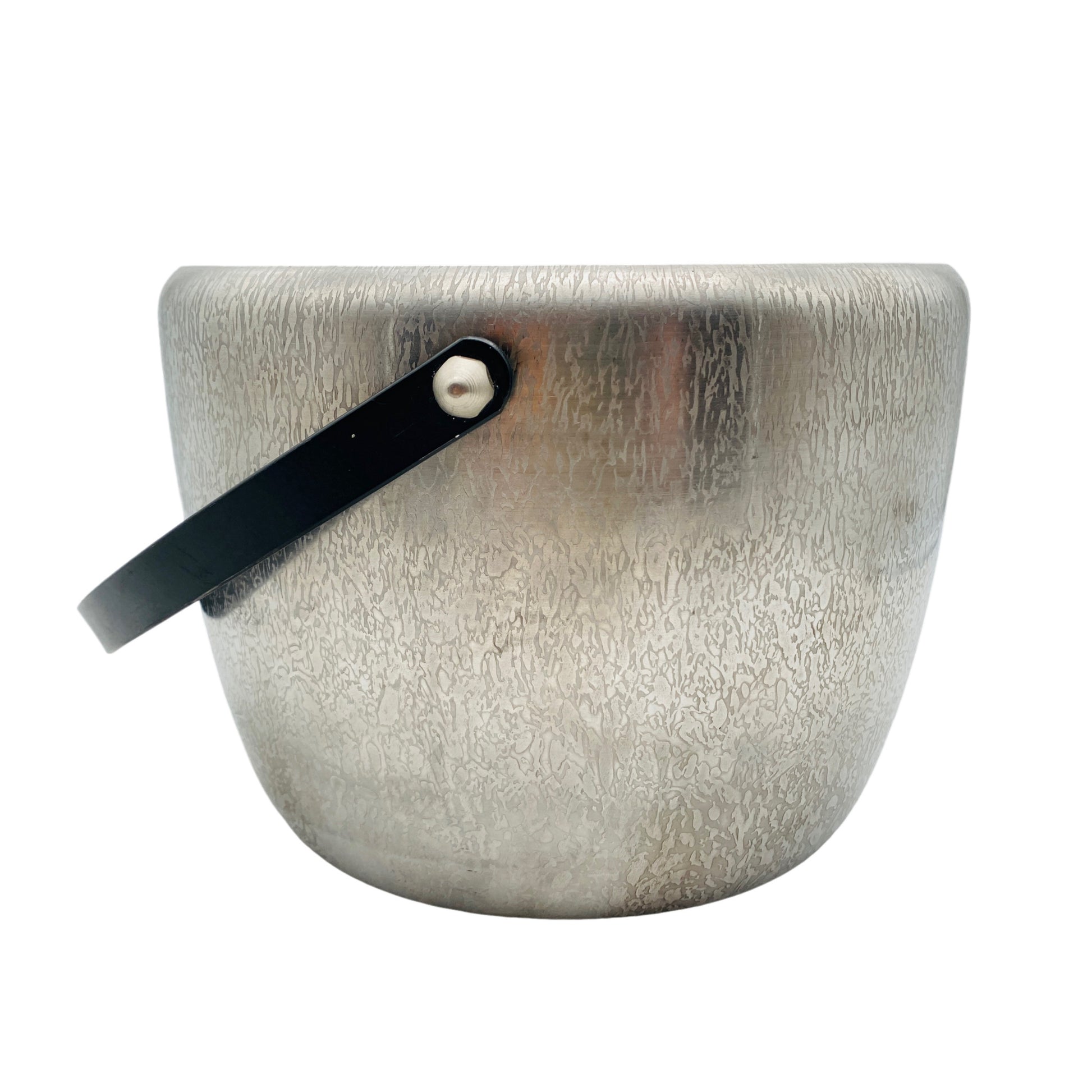Vintage Topf Edelstahl für Feuerzangenbowle oder Fondue Struktur Design 60er 70er