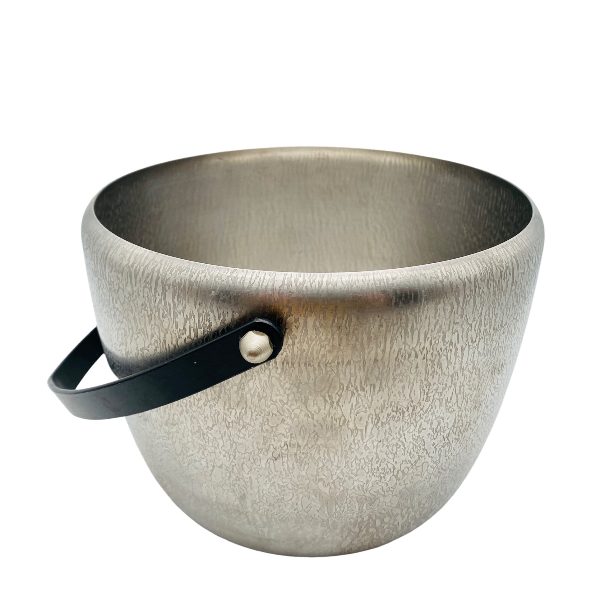 Vintage Topf Edelstahl für Feuerzangenbowle oder Fondue Struktur Design 60er 70er