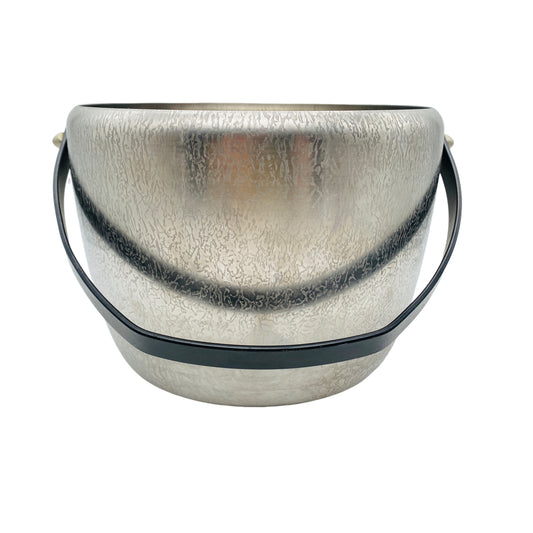 Vintage Topf Edelstahl für Feuerzangenbowle oder Fondue Struktur Design 60er 70er