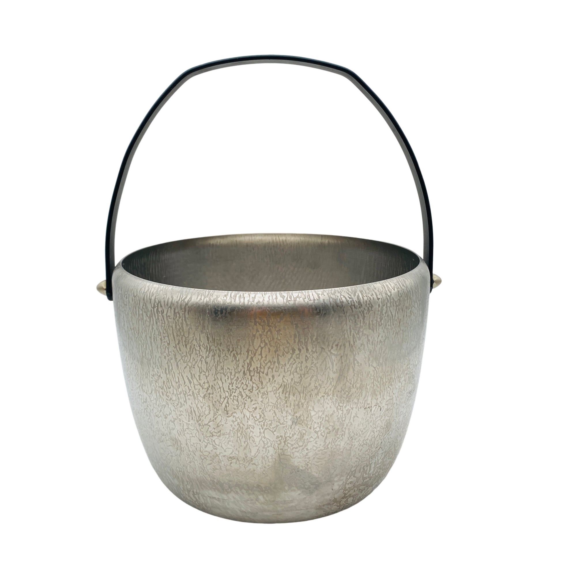Vintage Topf Edelstahl für Feuerzangenbowle oder Fondue Struktur Design 60er 70er