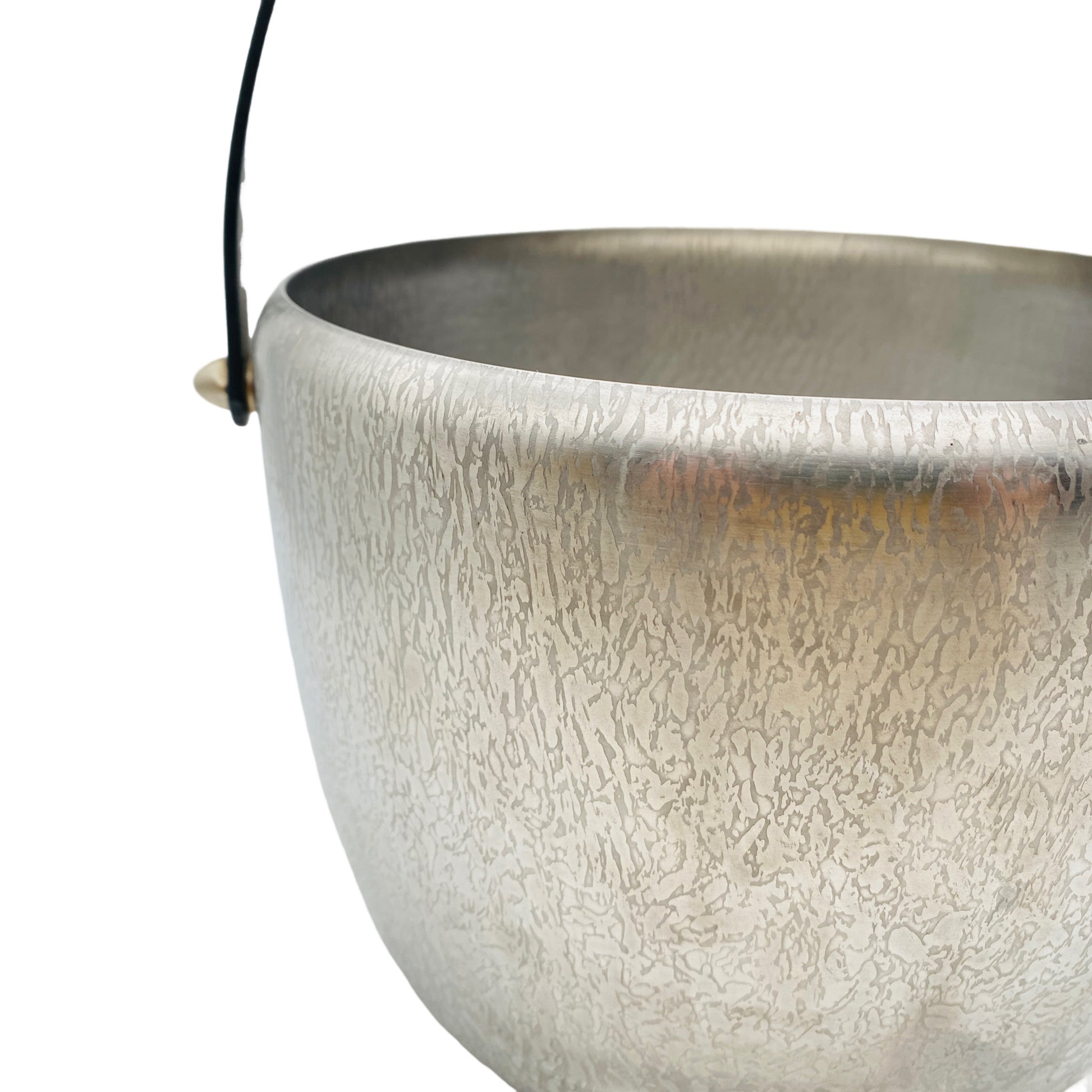 Vintage Topf Edelstahl für Feuerzangenbowle oder Fondue Struktur Design 60er 70er