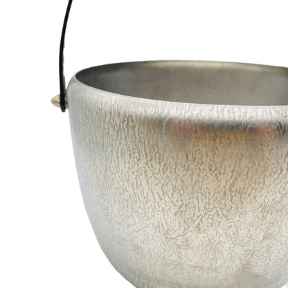 Vintage Topf Edelstahl für Feuerzangenbowle oder Fondue Struktur Design 60er 70er