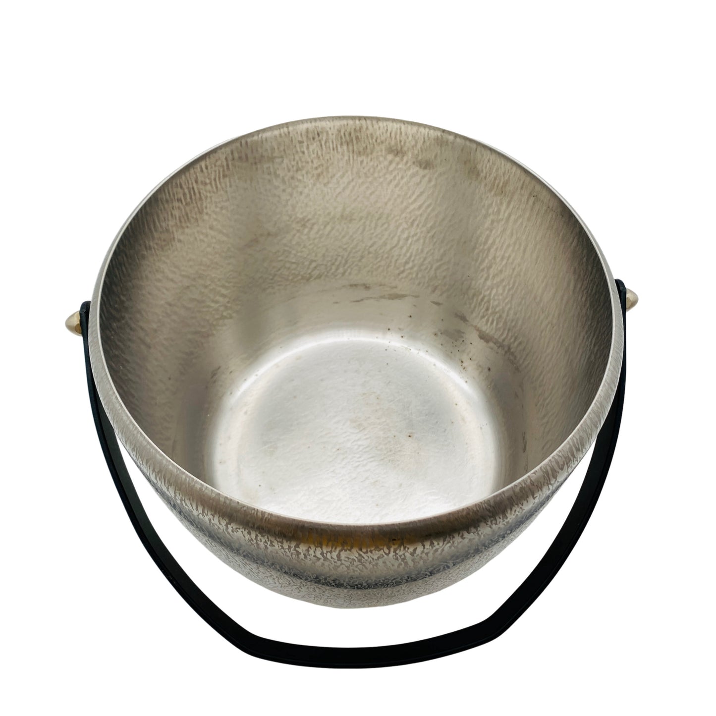 Vintage Topf Edelstahl für Feuerzangenbowle oder Fondue Struktur Design 60er 70er