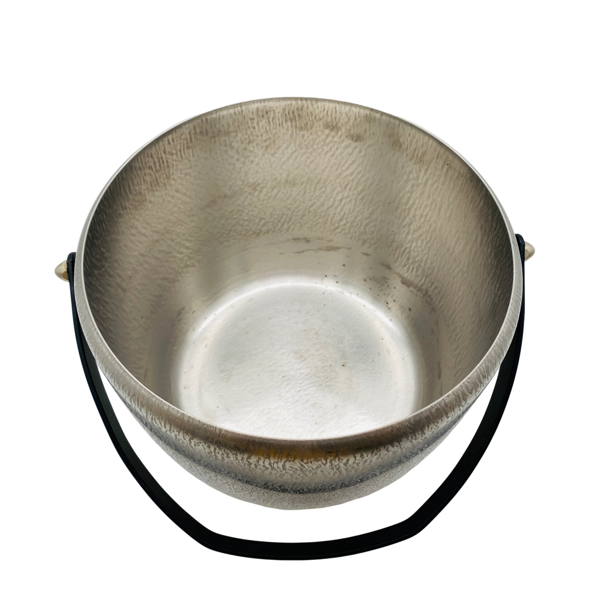 Vintage Topf Edelstahl für Feuerzangenbowle oder Fondue Struktur Design 60er 70er